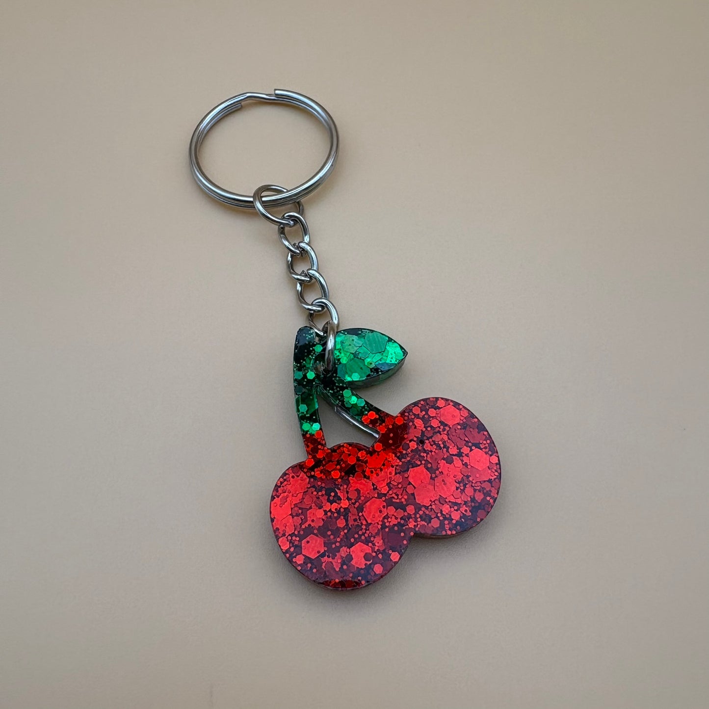 Schlüsselanhänger "Kirsche" Glitzer
