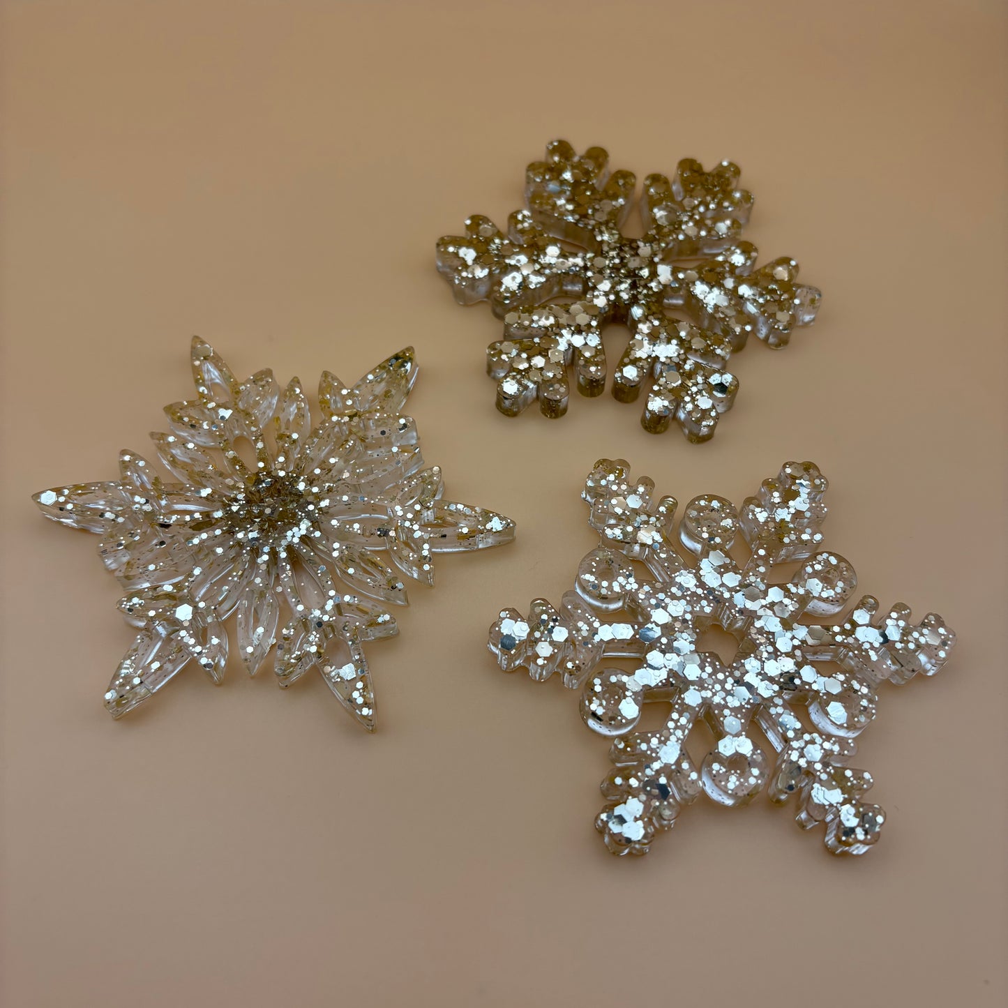 3er Set Anhänger "Schneeflocken" versch. Designs