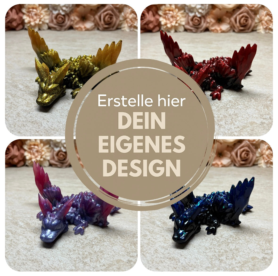 Figur "Drache liegend" in deinem Wunschdesign