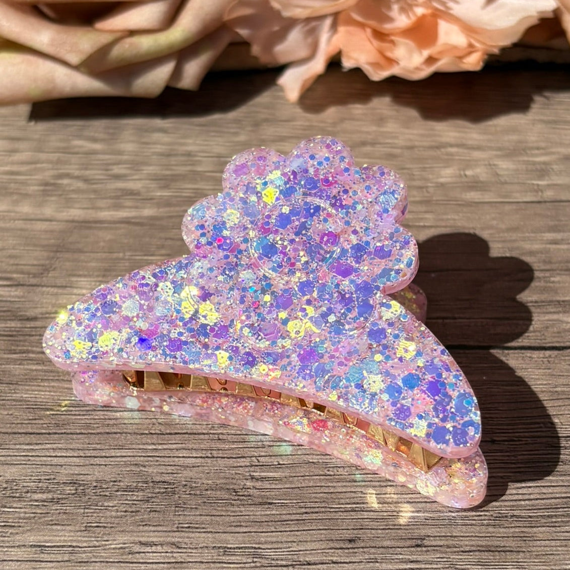 Haarspangen in verschiedenen Glitzer Designs – handgefertigter Haarschmuck