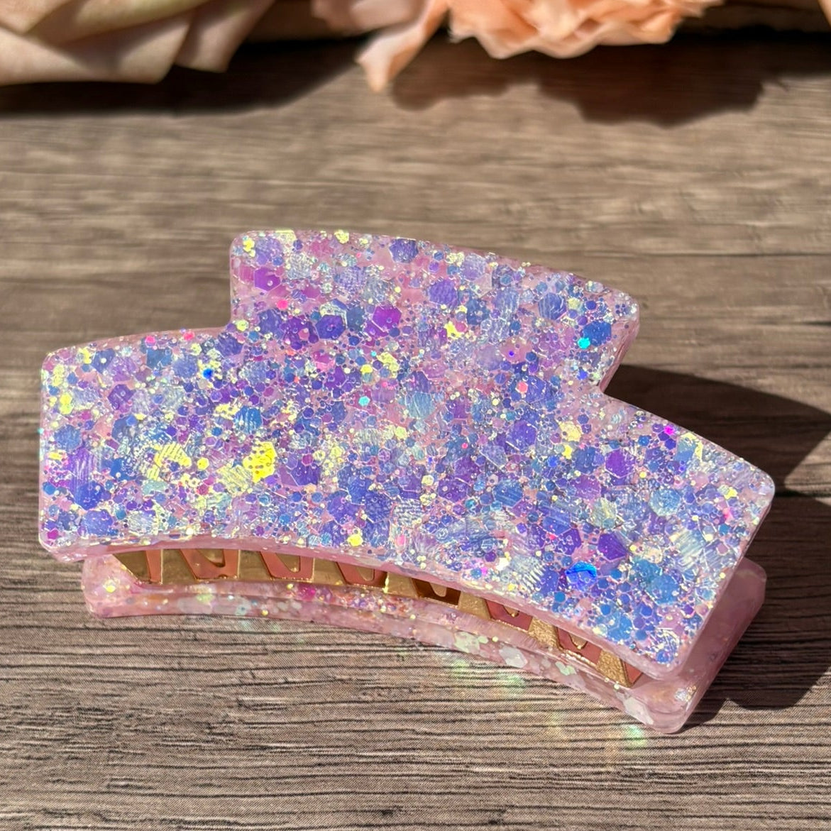 Haarspangen in verschiedenen Glitzer Designs – handgefertigter Haarschmuck