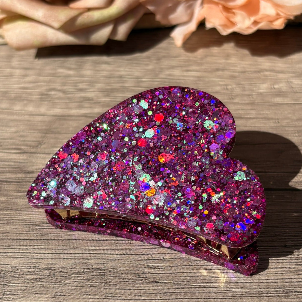 Haarspangen in verschiedenen Glitzer Designs – handgefertigter Haarschmuck