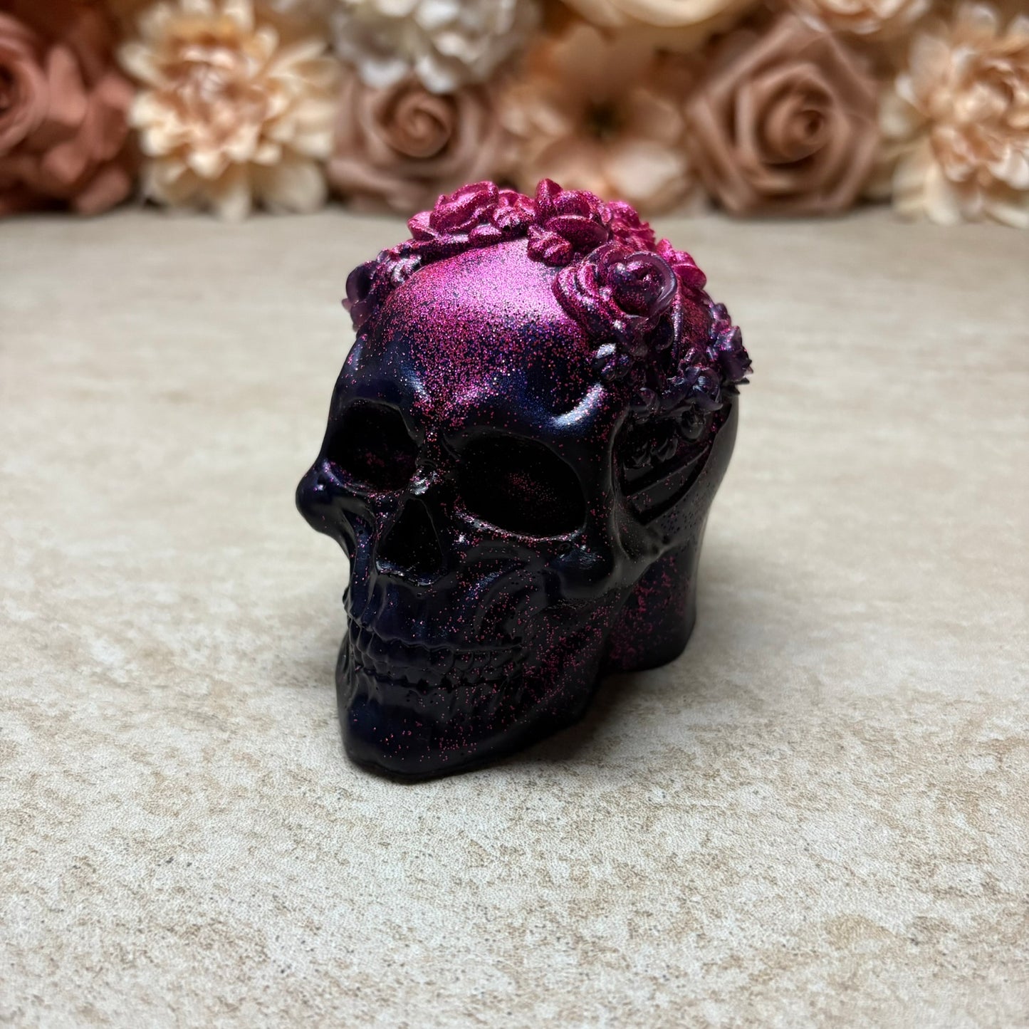 Figur "floraler Totenkopf" matt