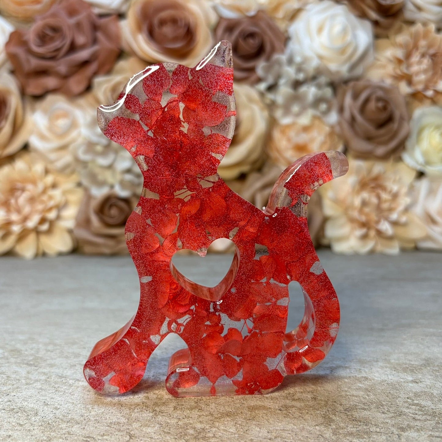 Figur Katze mit und ohne Blüten versch. Designs