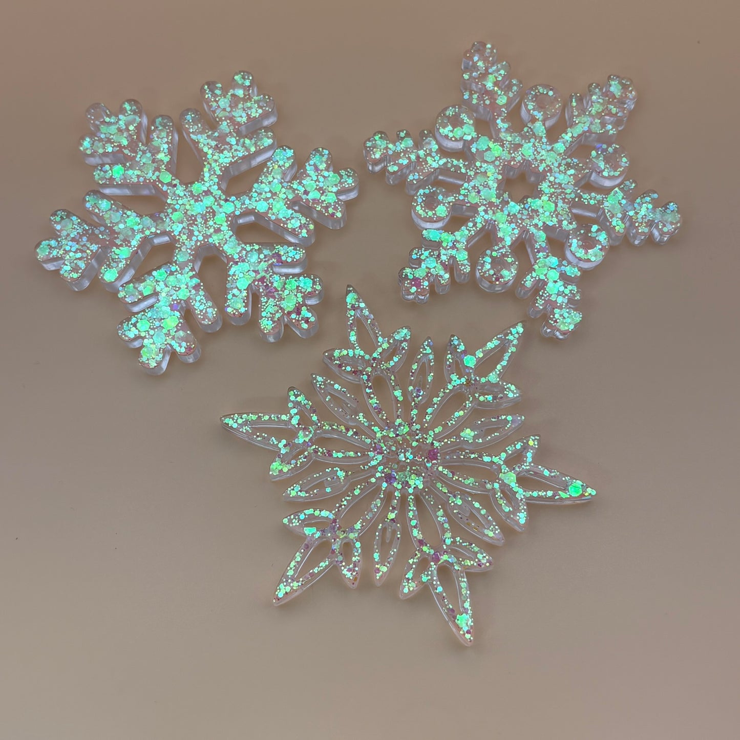 3er Set Anhänger "Schneeflocken" versch. Designs