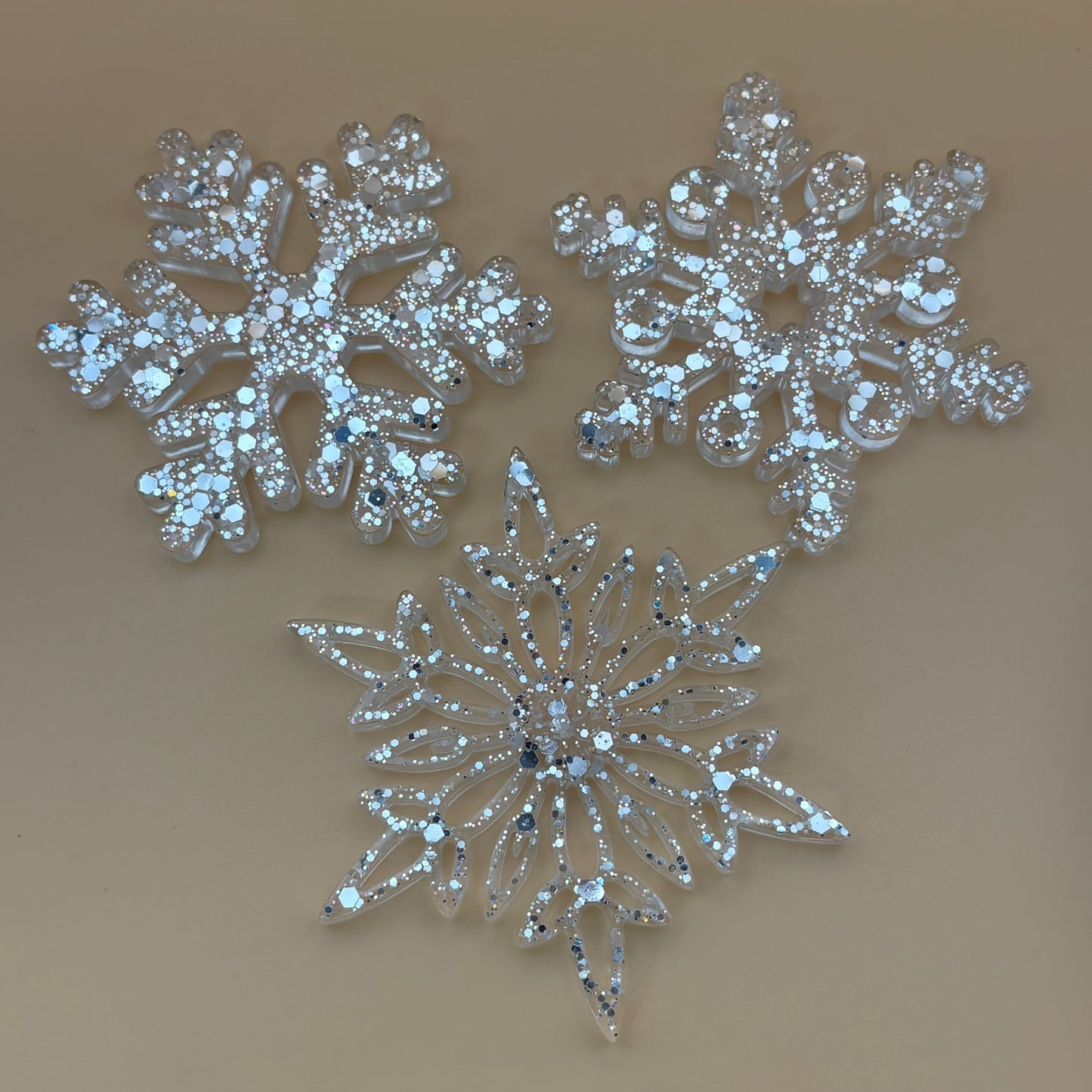 3er Set Anhänger "Schneeflocken" versch. Designs