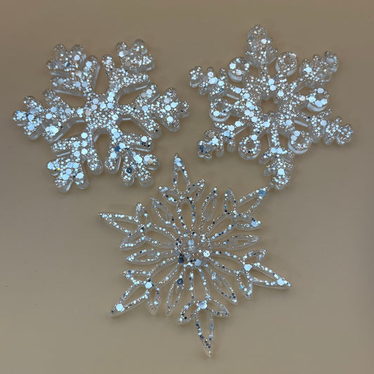 3er Set Anhänger "Schneeflocken" versch. Designs