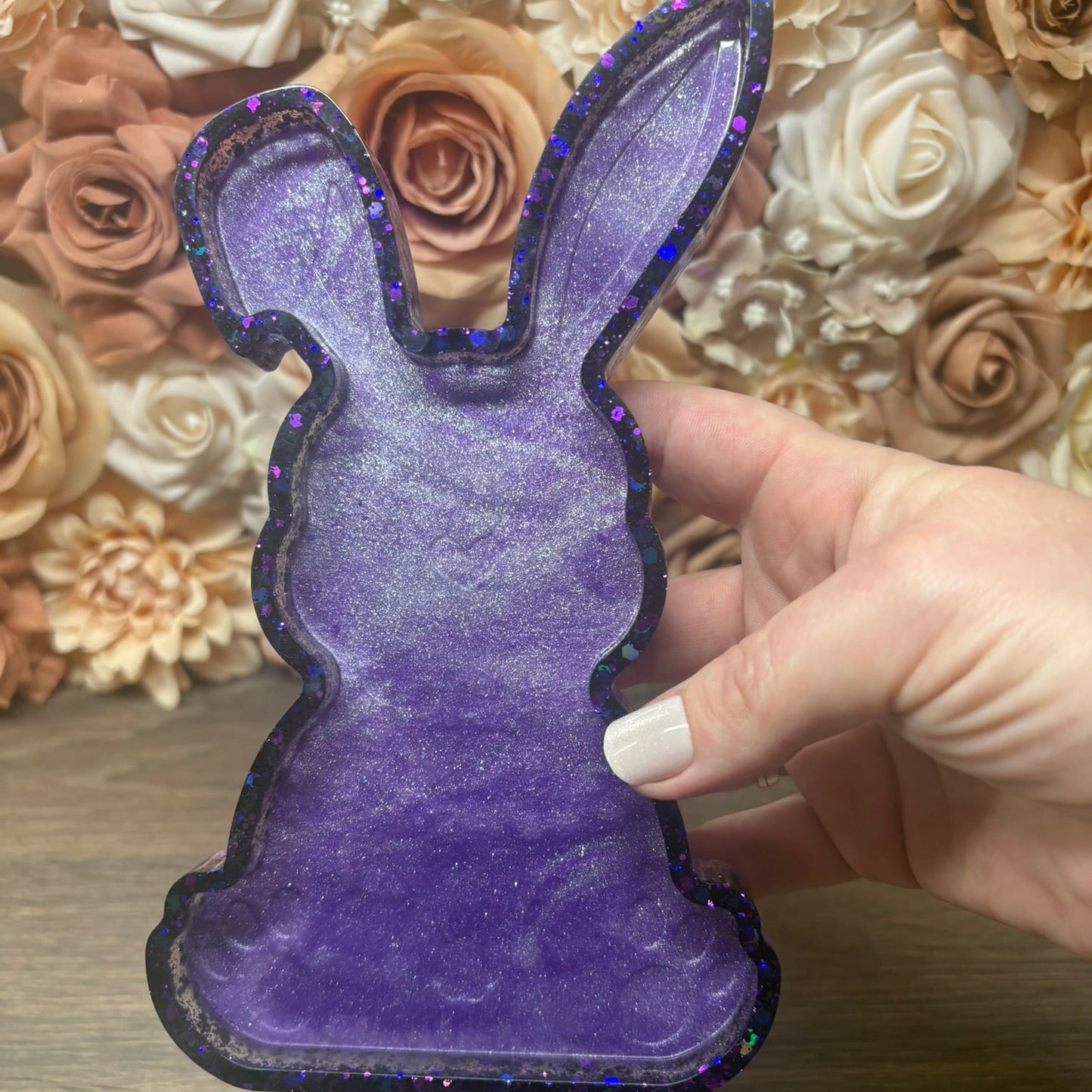 Ostertablett; Osterteller; Osterdeko; Tablett Hase Knickohr; Osterdeko in Wunschfarben; Ostertablett in Wunschdesign