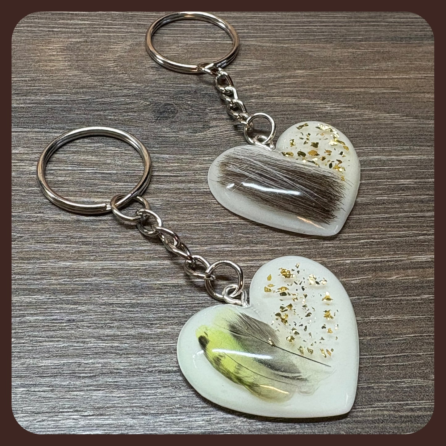 Schlüsselanhänger "Herz" mit Tierfell