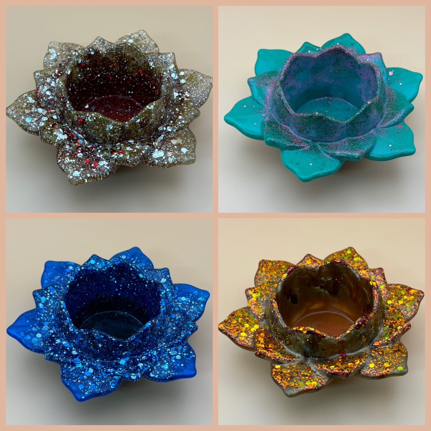 Teelichthalter "Lotus" versch. Designs