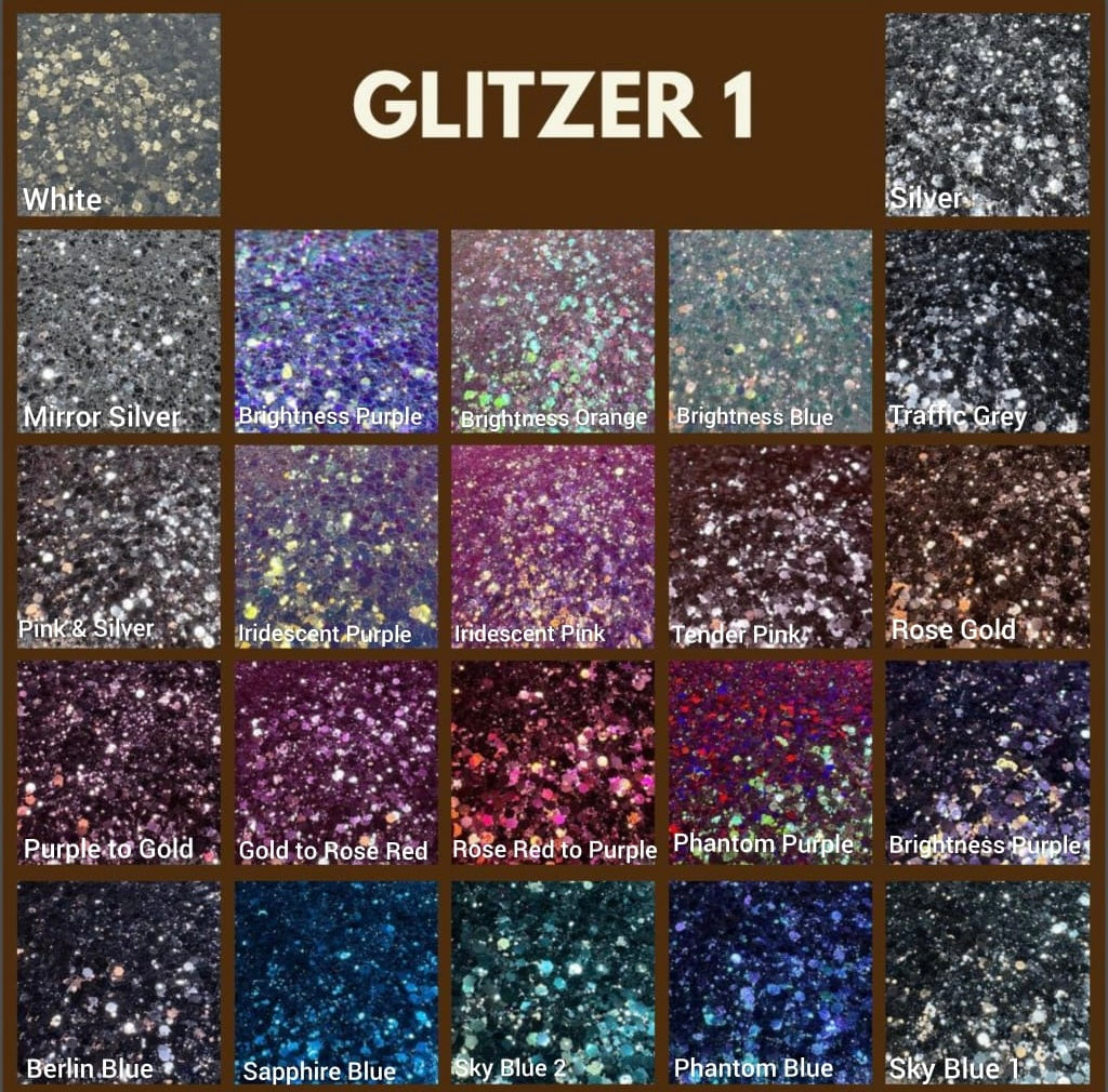 Schmetterling 1 mit Farbe & Glitzer