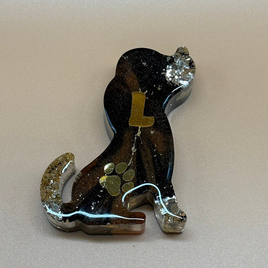 Personalisierbare Hundefigur sitzend